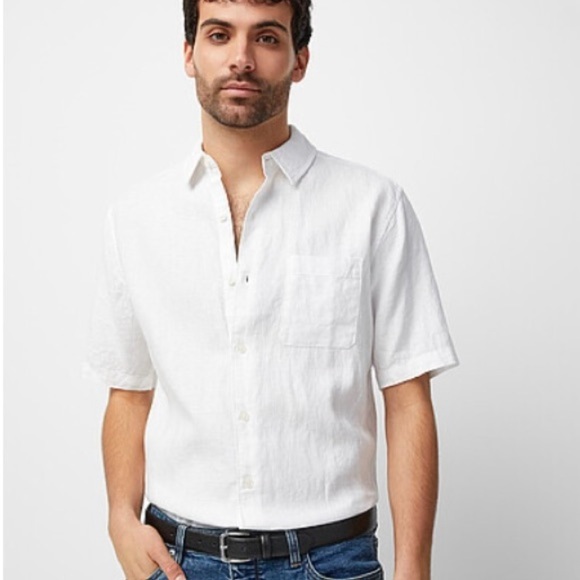 Simons Other - NWOT SIMONS Men's European Flax Linen Short Sleeve Shirt